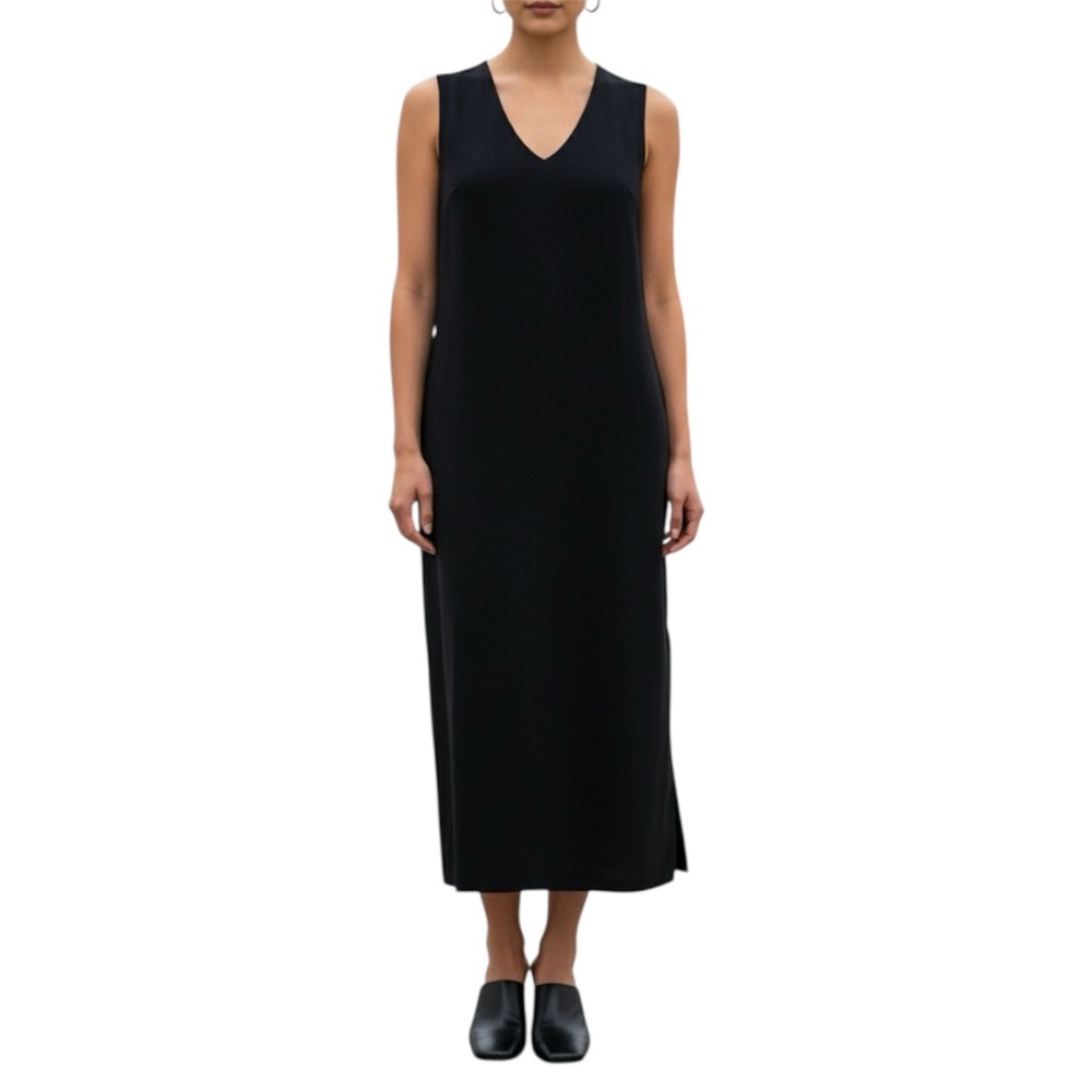 Calvin Klein‎ Black V-neck Sleeveless Dress Sz M